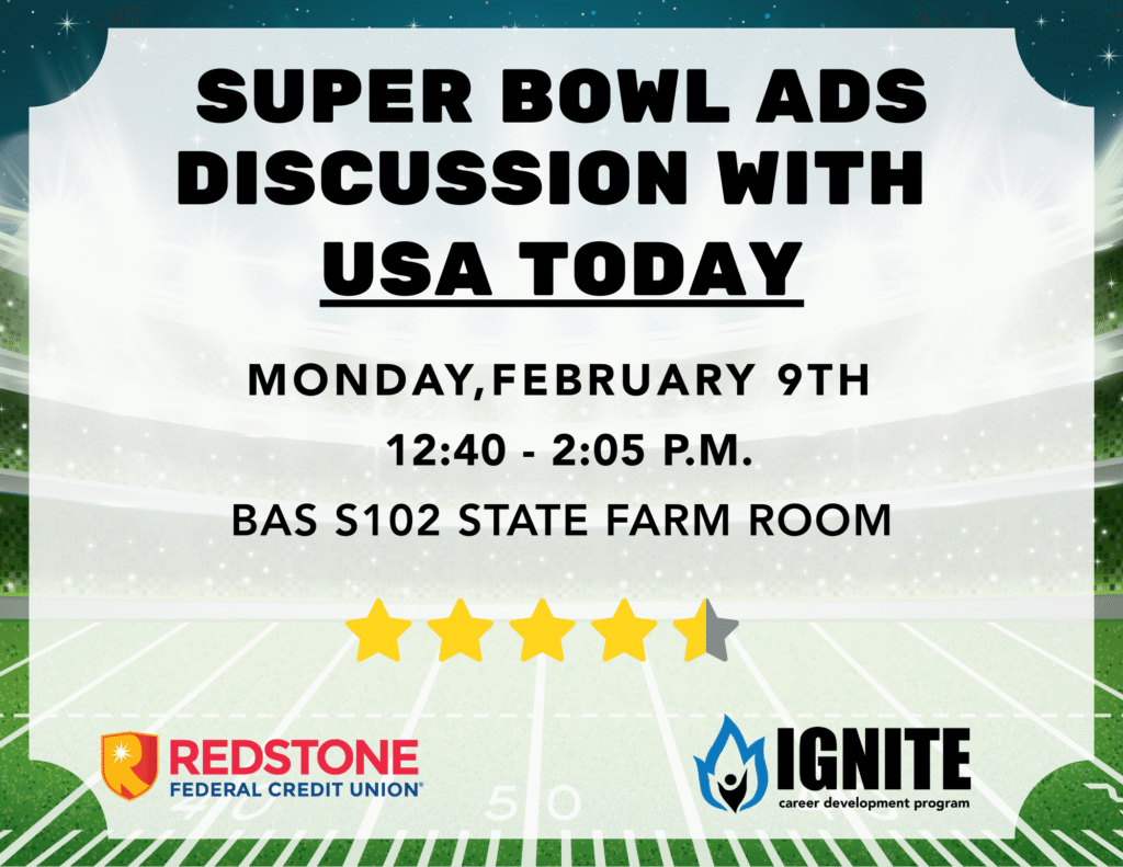 Football field background with text on top stating event, date, time, location.