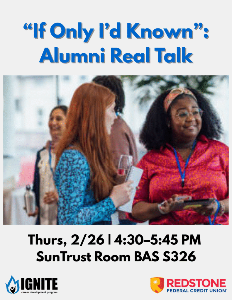 Photo of several young women chatting
date, time, location
IGNITE event sponsored by Redstone Federal Credit Union
